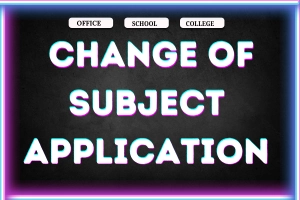 Subject Change Application for School College & University