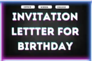 Unique Birthday Invitation Letter to Friends